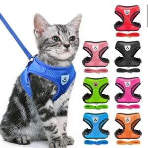 Cat Harness Vest Walking Lead Leash for Puppy Dogs Collar Adjustable Mes